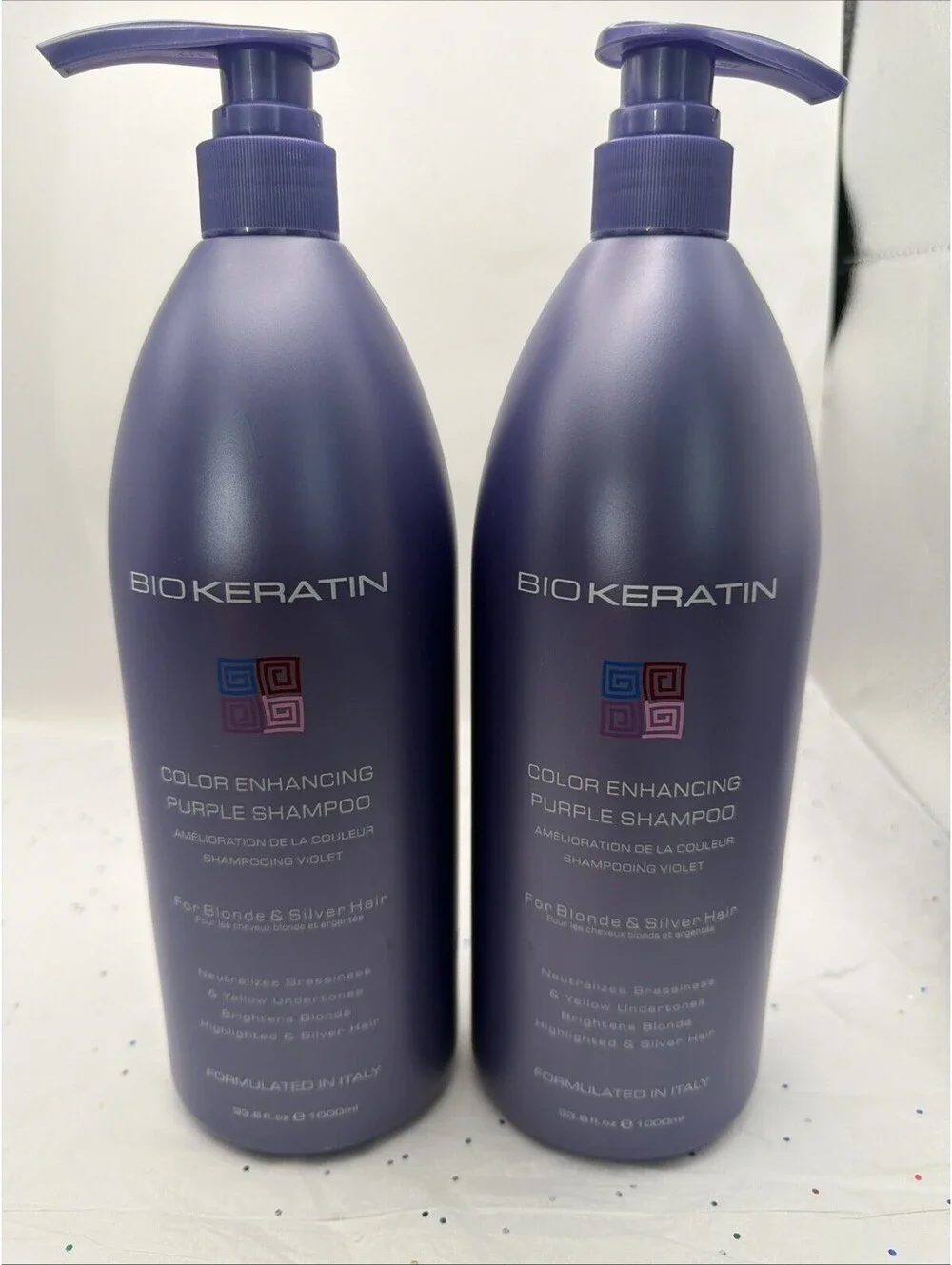 Bio Keratin Color Enhancing Purple Shampoo 33.8 fl. oz. New Blonde Toning 2 Pack